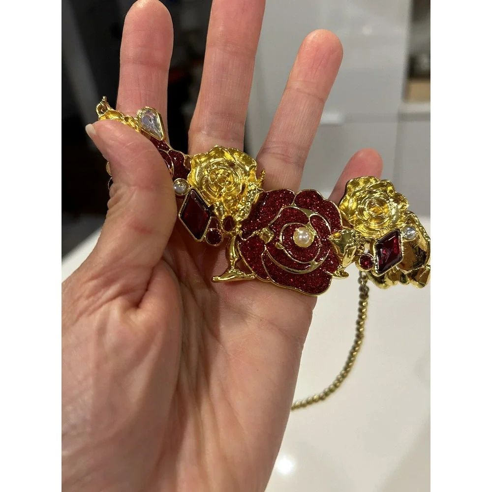 Disney‎ Store Belle Costume Jewelry Princess Necklace Beauty Beast Lumiere